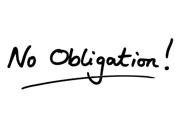 Obligation Handwritten White Background — Stock Photo, Image
