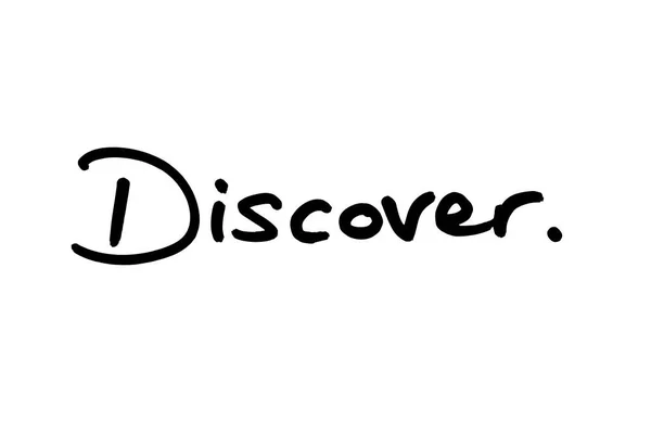Word Discover Handwritten White Background — Stock Photo, Image