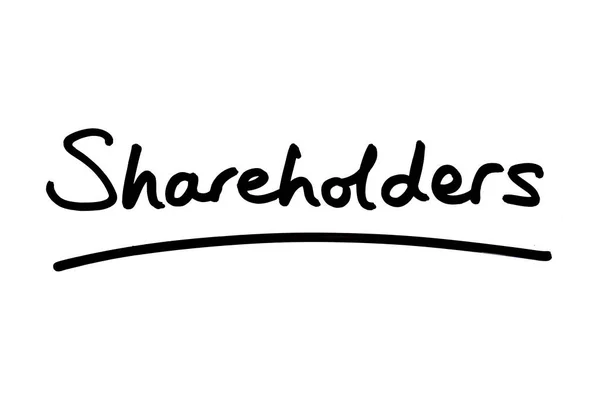 Aktionäre Handschriftlich Auf Weißem Hintergrund — Stockfoto
