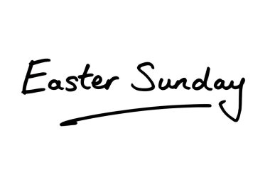 Paskalya Pazar 'ı beyaz arka planda el yazısı.