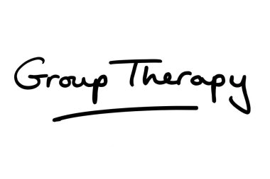 Grup Terapisi beyaz arka planda el yazısı.