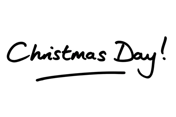 Juldagen Handskriven Vit Bakgrund — Stockfoto
