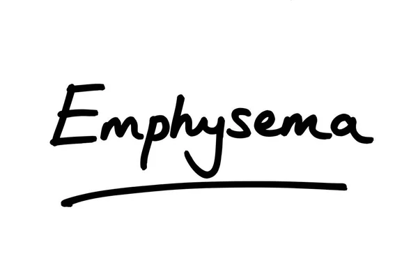 Das Wort Emphysema Handgeschrieben Auf Weißem Hintergrund — Stockfoto