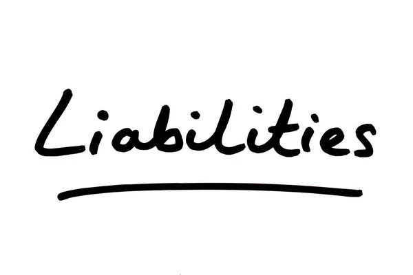 배경에 손으로 Liabilities — 스톡 사진