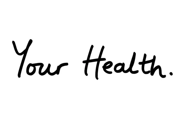 Gezondheid Handgeschreven Een Witte Achtergrond — Stockfoto
