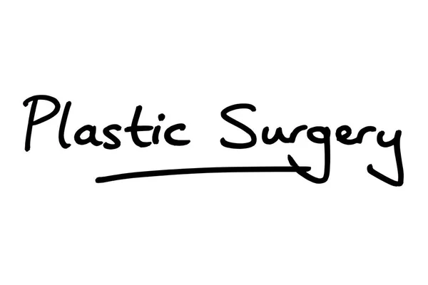 Plastic Surgery Handwritten White Background — Stock Photo, Image