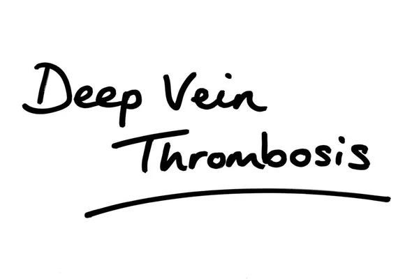 Deep Vein Thrombosis Handgeschreven Een Witte Achtergrond — Stockfoto