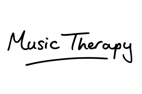 Musiktherapie Handgeschrieben Auf Weißem Hintergrund — Stockfoto