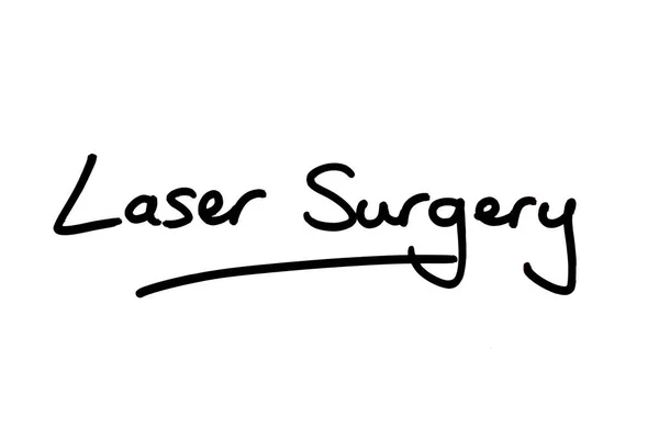 Cirurgia Laser Escrita Mão Fundo Branco — Fotografia de Stock