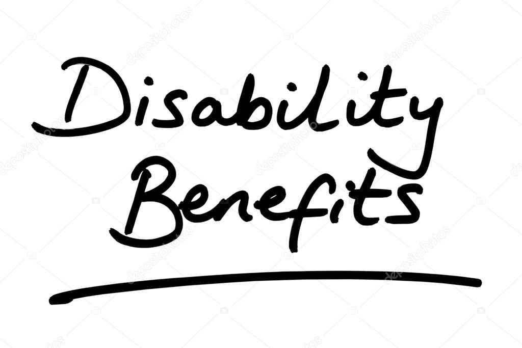 Disability Benefits handwritten on a white background.