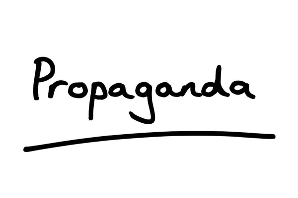 Het Woord Propaganda Handgeschreven Een Witte Achtergrond — Stockfoto