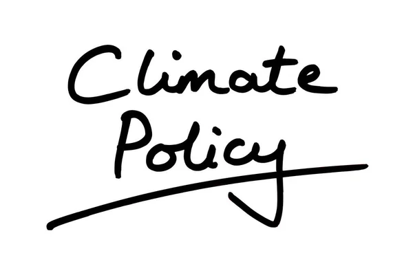 Climate Policy Handwritten White Background — Stock Photo, Image