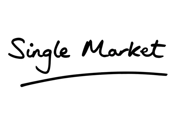 Single Market Handwritten White Background — Stock Photo, Image