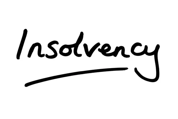 Word Insolvency Handwritten White Background — Stock Photo, Image