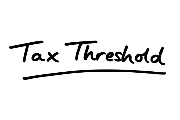 Threshold Fiscal Handwitten Fundo Branco — Fotografia de Stock