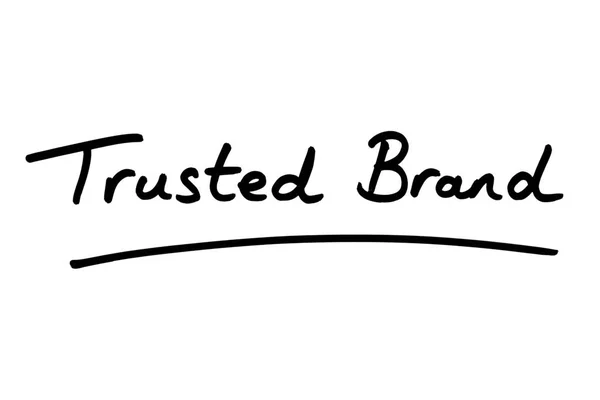Trusted Brand Handwritten White Background — Stock Photo, Image