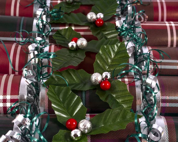 Στιγμιότυπο Από Παραδοσιακά Χριστουγεννιάτικα Crackers — Φωτογραφία Αρχείου