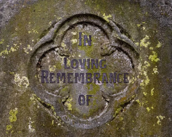 Loving Remembrance Inscribed Headstone Graveyard Cemetery — Stock Photo, Image