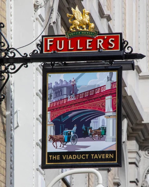 Londen Augustus 2020 Een Traditioneel Bordje Buiten Viaduct Tavern City — Stockfoto