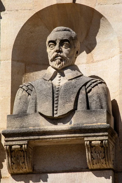 Oxford August 2020 Sculpture English Diplomat Scientist Sir Thomas Bodley — стокове фото