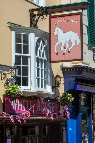 Oxford Inggris Agustus 2020 Pemandangan Pub White Horse Kota Universitas — Stok Foto