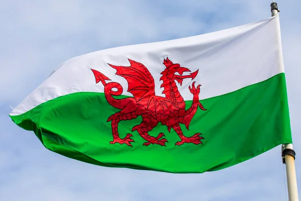 ウェールズの国旗のクローズアップ — ストック写真
