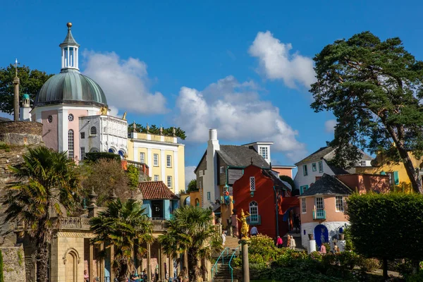 Uma Vista Pitoresca Aldeia Portmeirion Norte Gales Reino Unido — Fotografia de Stock