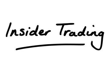 Insider Trading handwritten on a white background. clipart