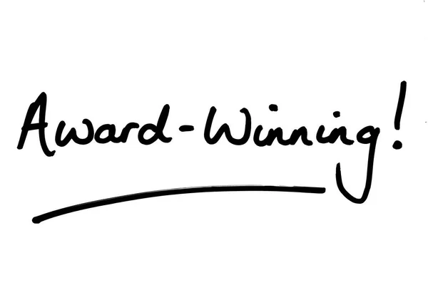 Award Winning Handwritten White Background — Stock Photo, Image
