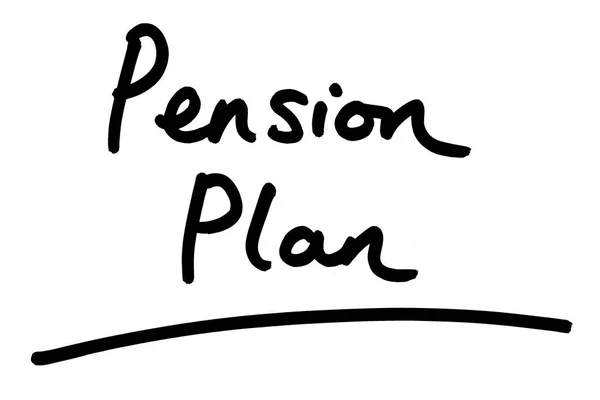Pension Plan Handwritten White Background — Stock Photo, Image