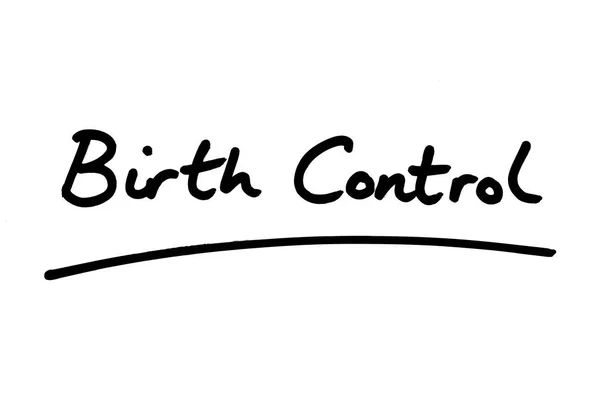 Birth Control Kézzel Írt Fehér Háttér — Stock Fotó