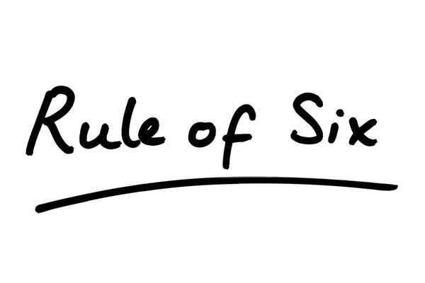 Zasada Sześciu Napisana Ręcznie Białym Tle — Zdjęcie stockowe