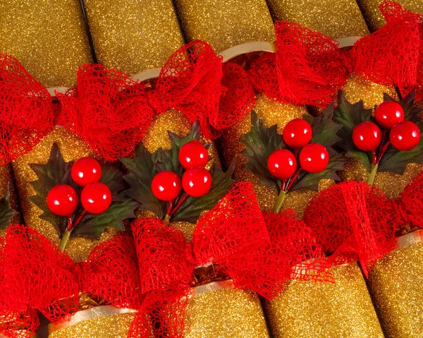 Studio Shot Traditional Christmas Crackers — Stock Photo, Image