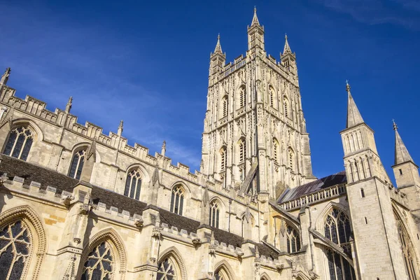 Pohled Historickou Gloucesterskou Katedrálu Městě Gloucester Velká Británie — Stock fotografie