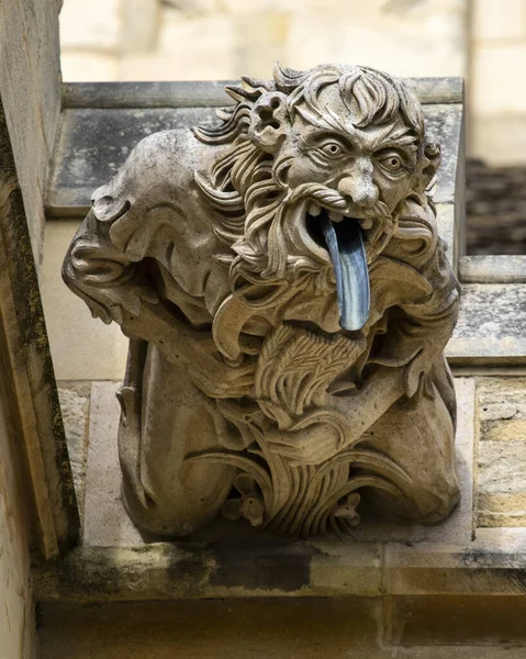Primer Plano Una Gárgola Ornamentada Bellamente Esculpida Exterior Catedral Gloucester — Foto de Stock