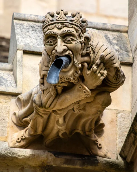 Primer Plano Una Gárgola Ornamentada Bellamente Esculpida Exterior Catedral Gloucester — Foto de Stock