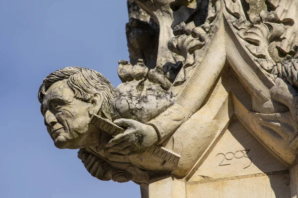 Detailní Záběr Kamenných Řezeb Historické Gloucesterské Katedrále Gloucesteru Velká Británie — Stock fotografie