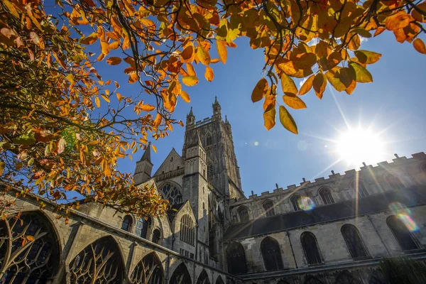 Gloucester October 1St 2020 View Autumn Leaves Historic Gloucester Cathedral — Stock Photo, Image