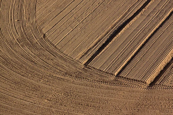 Limpiado Por Tractor Arena Playa Mediterránea Por Mañana Antibes Costa — Foto de Stock