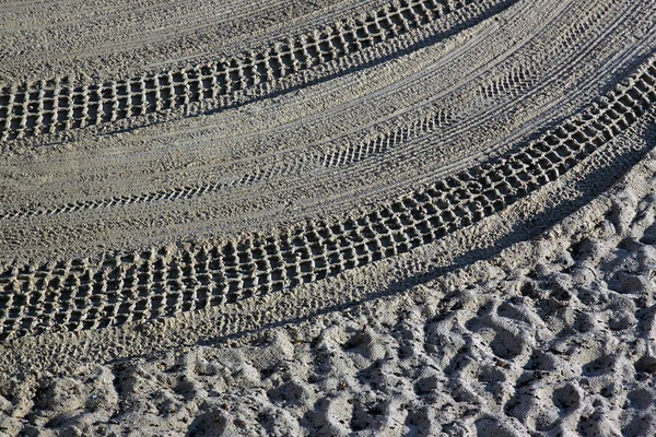 Limpiado Por Tractor Arena Playa Mediterránea Por Mañana Antibes Costa — Foto de Stock