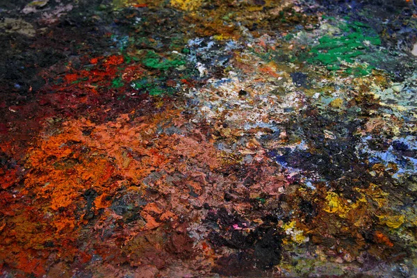 Närbild av en mångfärgad palett — Stockfoto
