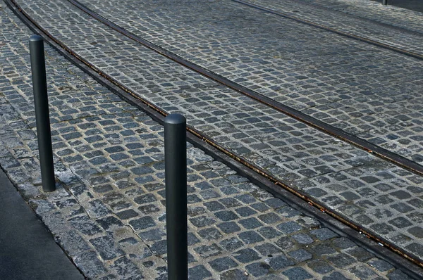 Tramvajová kolejnice — Stock fotografie