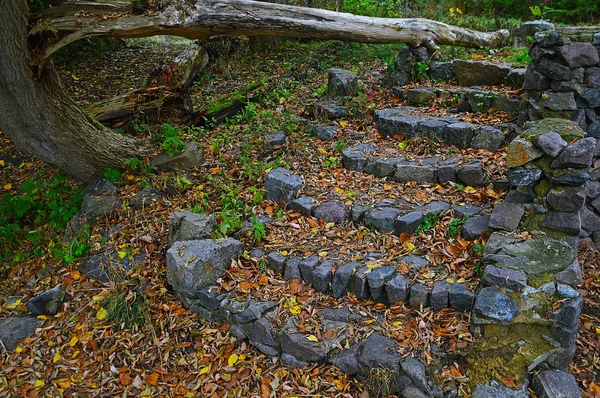 Старая мощеная лестница Стоковое Фото