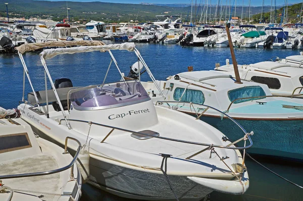 Molte Barche Motore Nel Porto Saint Cyr Sur Mer Luglio — Foto Stock