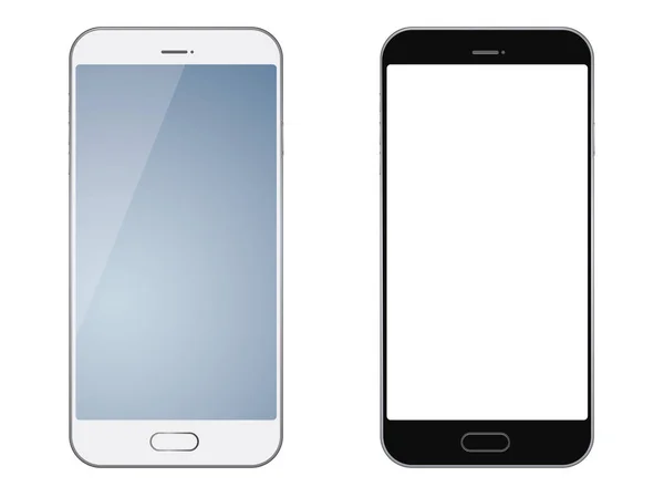Smartphones Aislados Sobre Fondo Blanco Ilustración Vectorial — Vector de stock