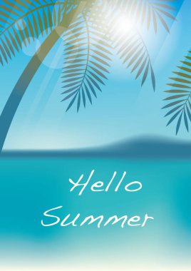 Yaz tropikal arka plan avuç içi ve metin alanı ile.