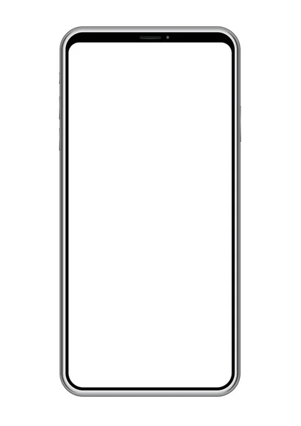 Smartphone Con Una Pantalla Blanco Aislada Sobre Fondo Blanco Ilustración — Vector de stock