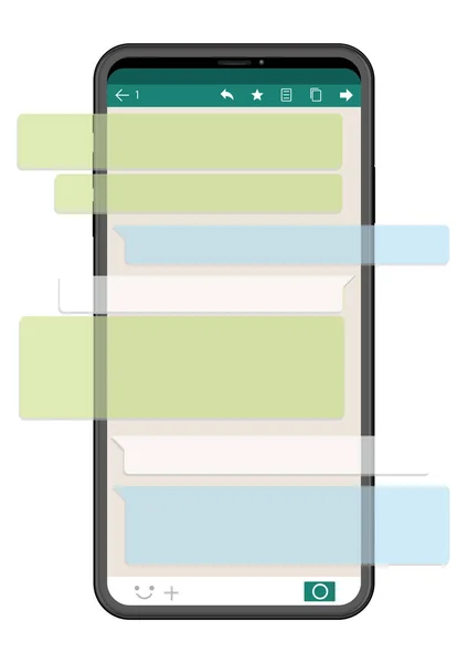 Smartphone Con Interfaz Sns Aislado Sobre Fondo Blanco Ilustración Vectorial — Vector de stock