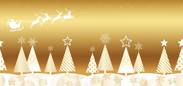 Fondo Bosque Sin Costuras Navidad Ilustración Vectorial Horizontalmente Repetible — Vector de stock