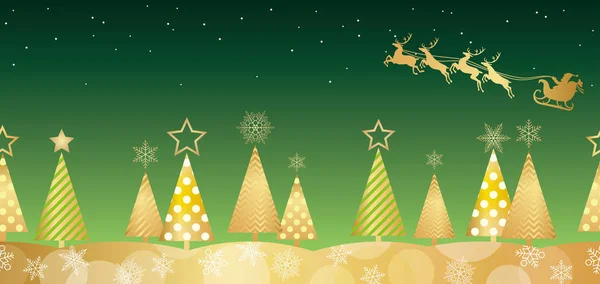 Fondo Bosque Sin Costuras Navidad Ilustración Vectorial Horizontalmente Repetible — Vector de stock